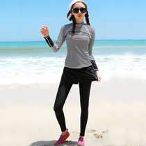 Summer seaside wetsuit Korean split thin sunscreen long-sleeved swimsuit womens conservative beach vacation snorkeling pants