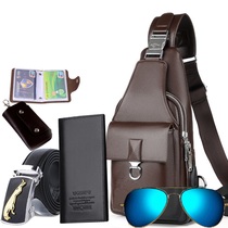 English Fikbag Rat Bull Leather Mens Chest Bag Mens Bag Single Shoulder Bag Casual Soft Leather Bag Bag Single Shoulder Inclined Satchel Leather Backpack Tide