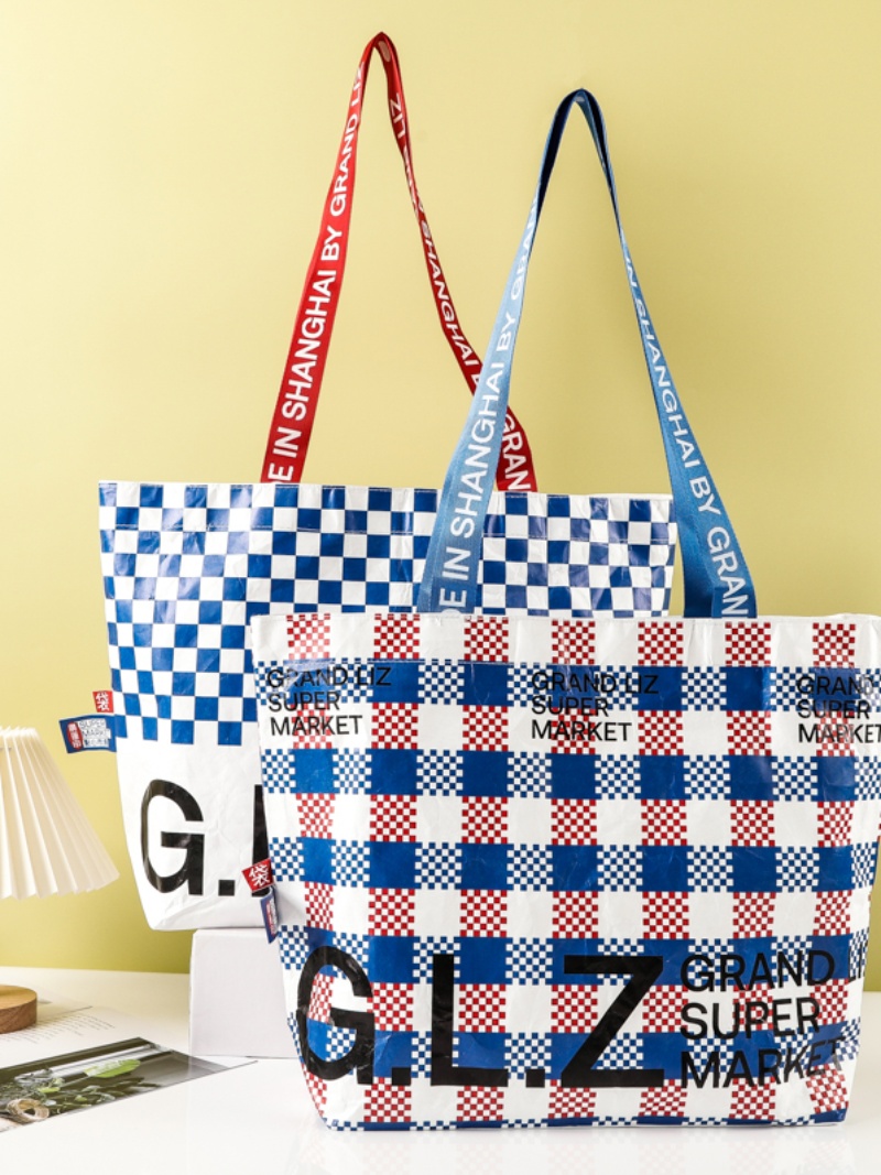 Plain Dupont Paper Bag Custom Portable Eco-friendly Shopping Business Gift Single Shoulder Customized Printing Logo Order Dyeing