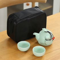 Quick cup Teapot Japanese ceramic Kung Fu tea One pot two cups Household recommended travel tea set custom logo