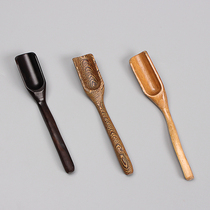 Pengchen new tea tray spare parts Bamboo ebony chicken wing spoon to take tea Solid wood tea spoon Popular tea spoon