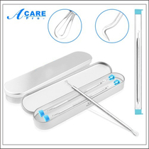 Powder Lancet Black Head Needle Suit Extrusion Pimple Acne Needle Beauty Tool Full Suit To Black Head Tweezers Iron Case