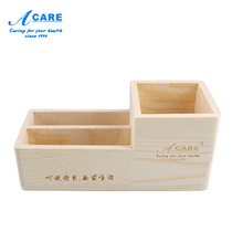 Wooden Containing Box Creative Elementary School Students Multifunction Skincare Cosmetic Brush Pen Holder Desk Shelf Portable