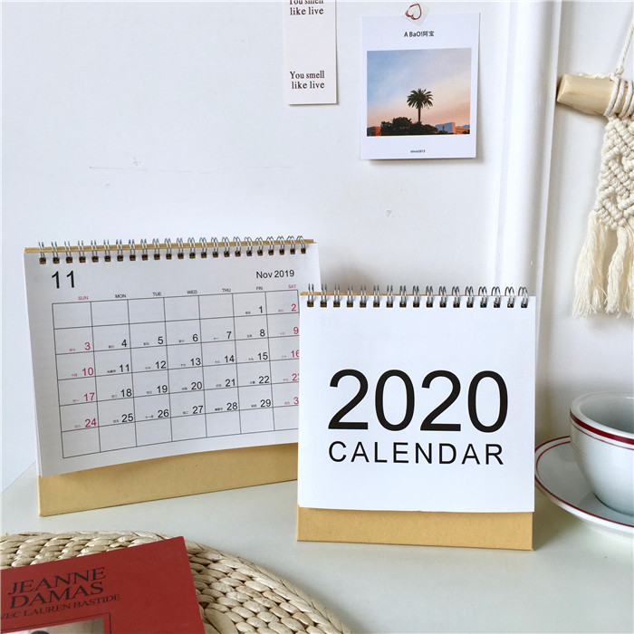 2020年ins简约台历日历记事本桌面农日历日程计划桌面摆件记事本