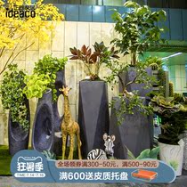 Designer original large resin flower simulation plant potted indoor mansion villa model room fake bonsai