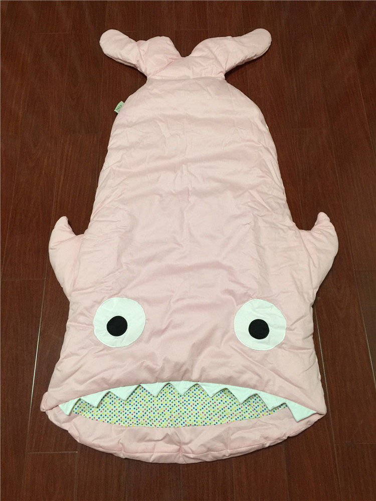 巨型鲨鱼睡袋儿童纯棉防踢被1-5岁
