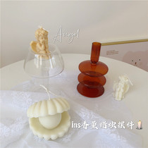 Korean ins retro French shell Angel soybean aromatherapy smokeless candle ornaments room decoration shooting props