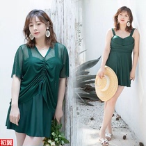 Extra large size one-piece swimsuit female fat mm200 kg meat cover conservative jacket blouse two-piece loose thin swimsuit