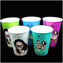 Disposable skewer bucket Commercial paper cup Couple pattern packaging thickened milk tea hot drink Coffee juice takeaway cup