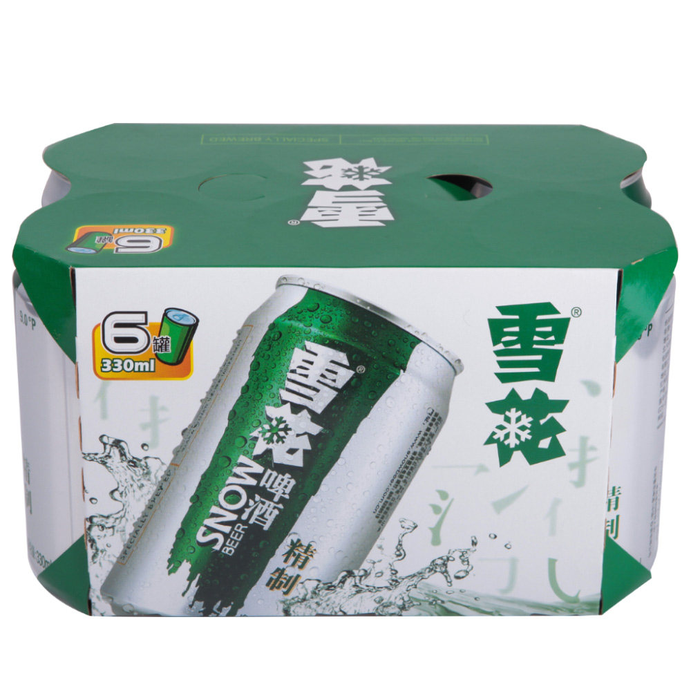 【苏宁易购】雪花啤酒 精制拉罐六连包 330ml*6听