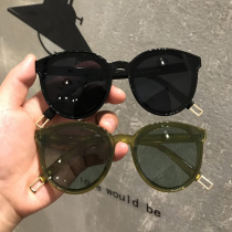 ins sunglasses womens big frame star with the same net red retro Korean edition glasses round face tide sunglasses womens 2019 new
