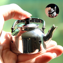 Net red creative metal teapot lighter shape mirror kettle personality windproof lighter super realistic vibrato with the same paragraph