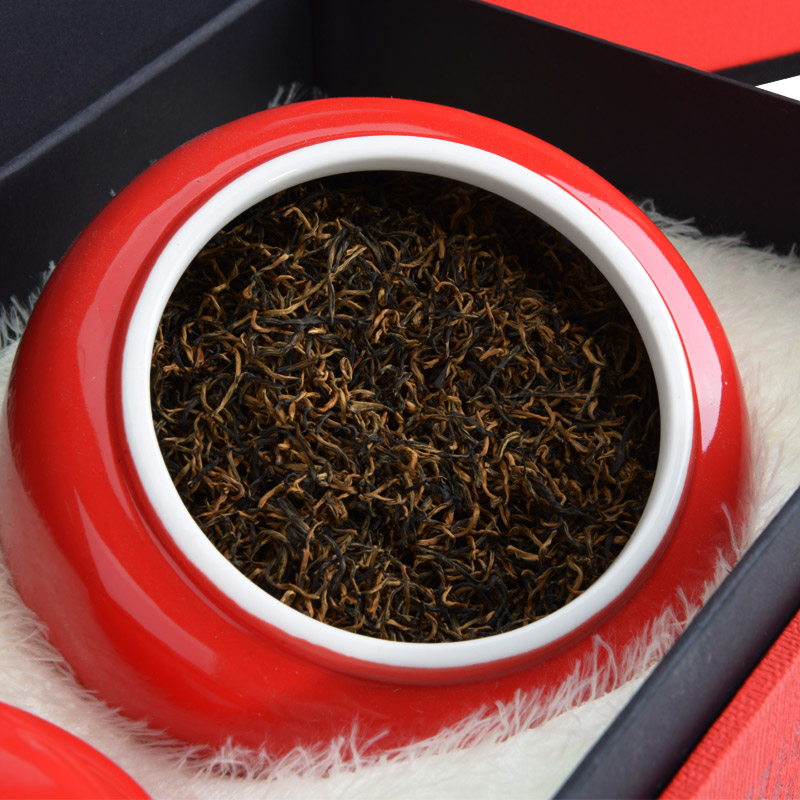 弘珍 金骏眉陶瓷罐礼盒装 红茶茶叶金骏眉 新茶福建茶礼盒装 200g