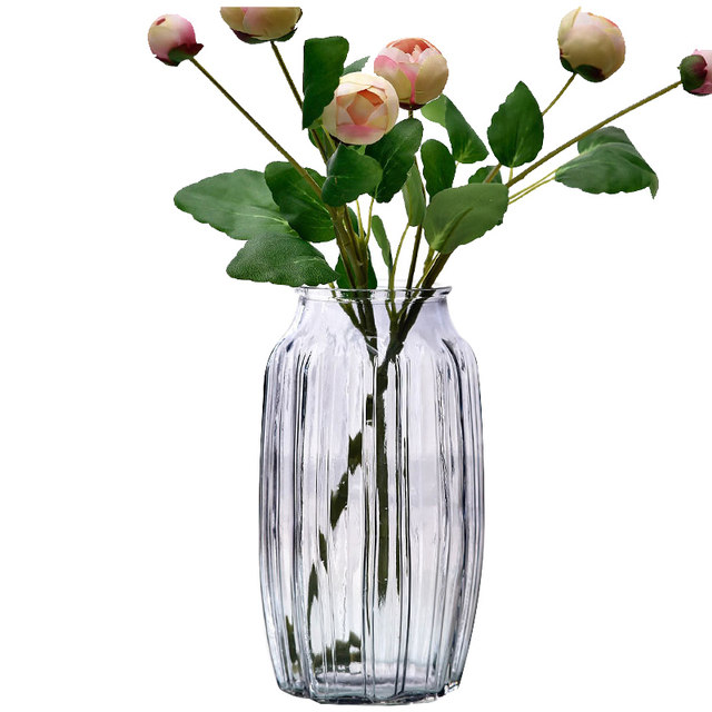 Collins Summer Fresh Striped Colored Glass Vase Creative Hydroponic Flower Arrangement Simple Fresh Flower Ornament