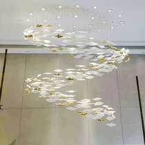 Ceiling environment layout ceiling pendant hotel shopping mall air interior decoration electroplating leaves jewelry shop hanging