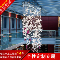 Air hanging ornament shopping mall atrium ceiling colored glaze wing roof decoration pendant project sales department hanging feathers