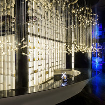 Creative Art Glass Hotel Lobby Shopping Mall Air hanging decoration exhibition hall negotiation area ceiling hanging sand plate chandelier