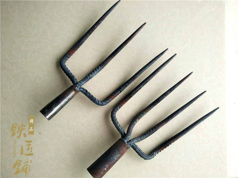 加粗加长加重三齿铁叉锸 菜园翻地工具 挖 翻土叉挖生姜叉 草坪叉