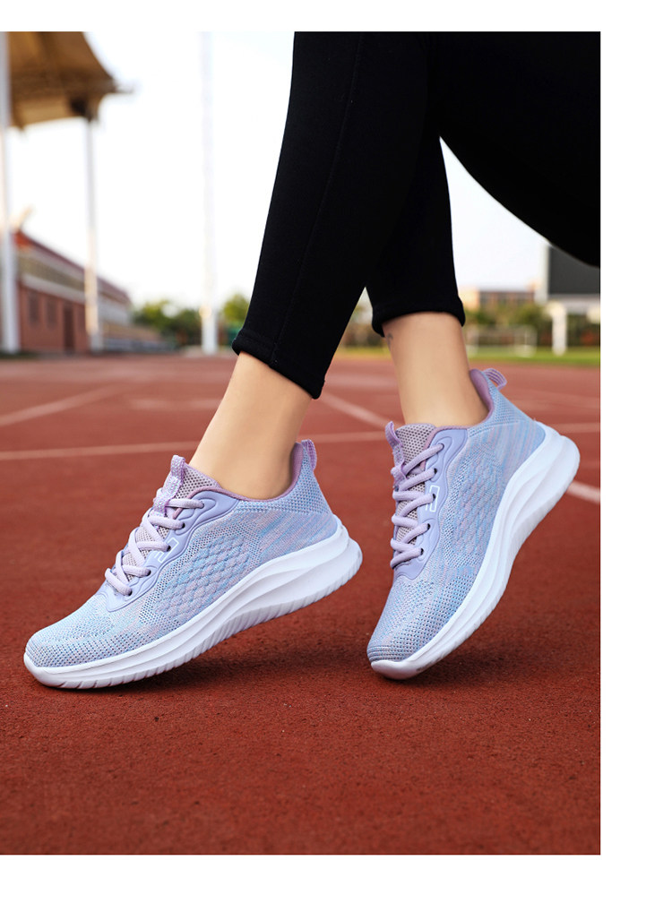 女鞋飞织鞋休闲跑步鞋春夏低帮网布面轻便透气缓震大码时尚运动鞋