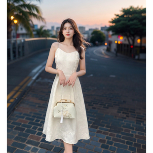 新中式女装小个子连衣裙套装民国小洋装两件套仙女裙子气质超仙