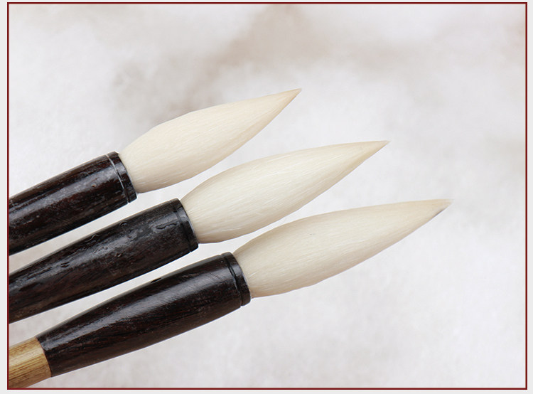 羊毫毛笔纯羊毫大号中号书法专用中楷羊毛正品套装羊毫笔善琏湖笔_双