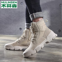 Mullinson Martin boots mens shoes British style mens high-help workers Korean version of Joker autumn mens shoes tide