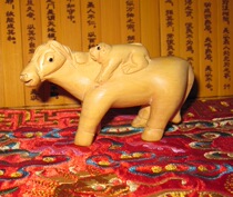 Boxwood carving immediately seal the Hou handle ()