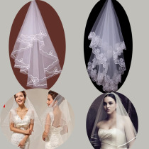 Bride wedding yarn short pearl thread lace edge simple wedding dress shop studio gift white red specials