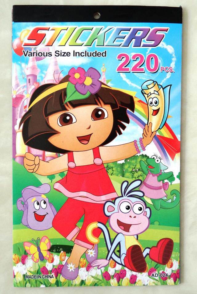 爱冒险的朵拉贴纸本 儿童卡通贴纸 不干胶动漫贴贴纸 大号贴画本