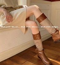 Perak Splicing Rider Boots High Drum However Kneecap 2020 Autumn Winter New Slim Boots Woman Martin boots Long boot