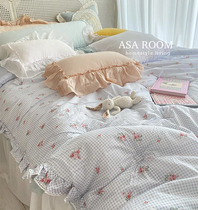 ASAROOM Korean retro plaid floral cotton autumn and winter quilt soft skin-friendly ~