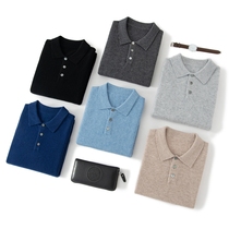 2021 autumn and winter new business casual men's lapel pullover long sleeve worsted cashmere sweater knitted wool bottoming shirt