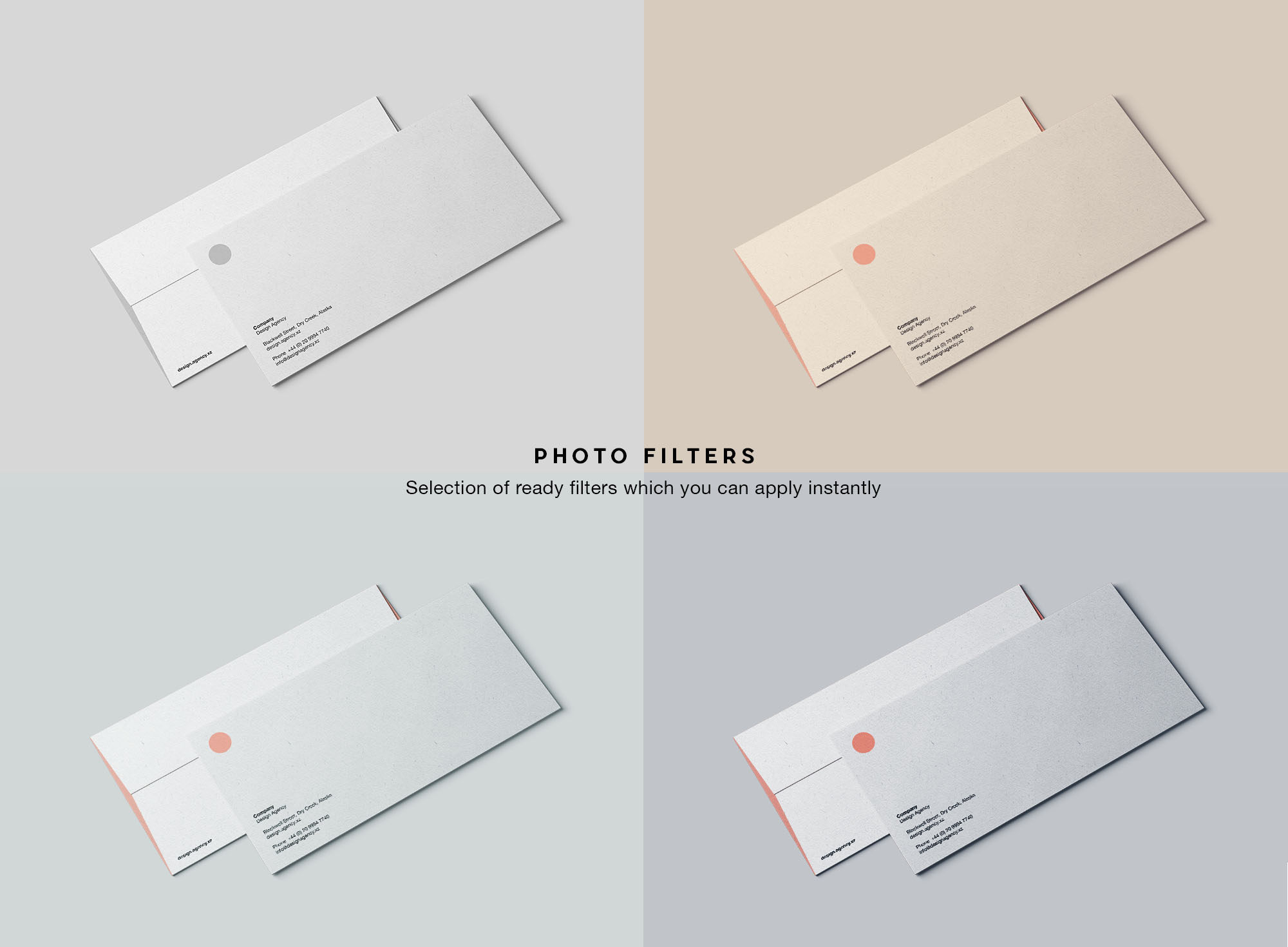 高品质的标准dl信封vi样机展示模型mockups