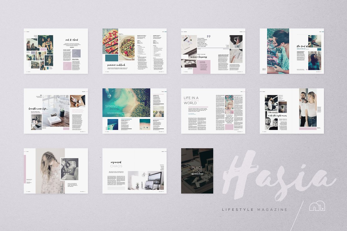 hasia – 时尚生活杂志设计模板下载