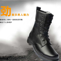 No thief WZJP full cowhide high-top outdoor military fan shoes and boots Leather boots riot boots Combat boots Tactical boots