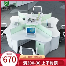 Shuoran furniture fashion creative screen desk 4 6 8 people staff desk and chair combination staff card seat