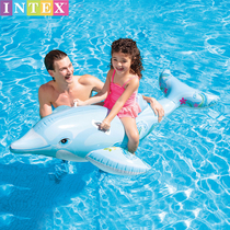 Original genuine INTEX Little Dolphin Ride Adult Water Inflatable Animal Riding Children Playing Water Toys