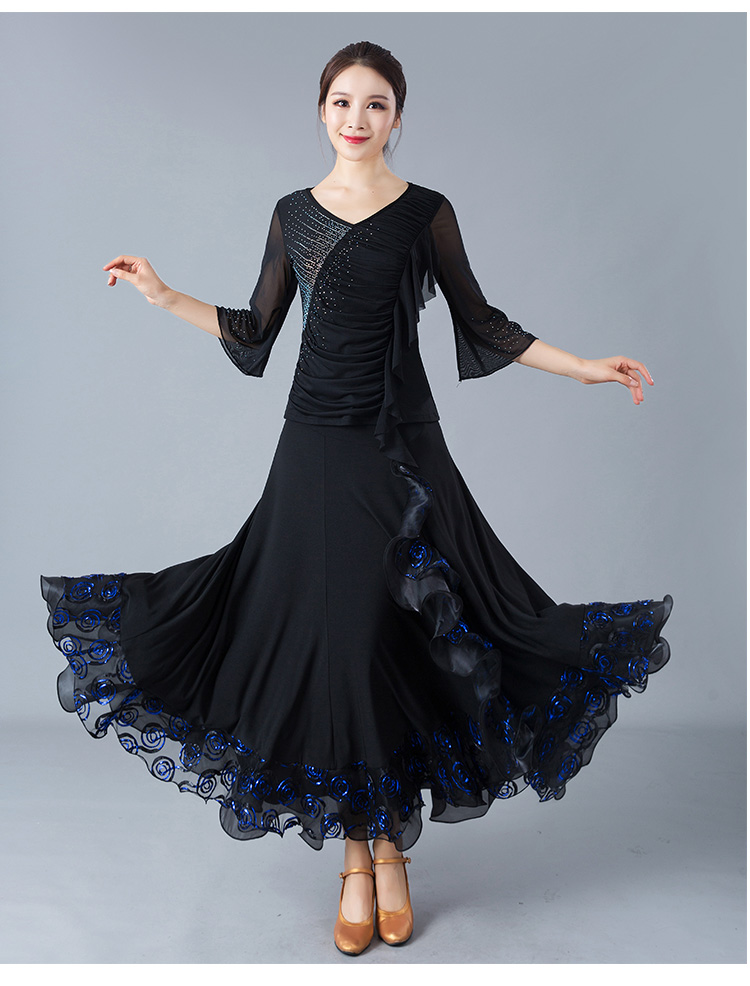 新款女士国标舞摩登舞交谊舞华尔兹拉丁舞广场舞演出服装比赛上衣