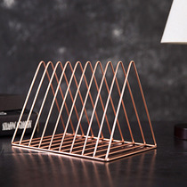 Nordic Iron Triangle bookshelf dormitory small bookshelf bookshelf magazine Desktop Storage Table storage rack bookcase