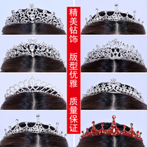 New bridal headdress three-piece set crown necklace drop earrings set Wedding celebration hair accessories Wedding accessories Korean style