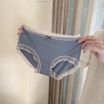 Japanese underwear women cotton middle waist graphene antibacterial breathable temptation girl no trace lace edge breifs 4