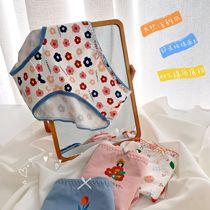 Ya Feng small floral cartoon printing cotton underwear female middle waist student Japanese girl bow female breifs