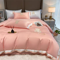 Crystal Home Textiles Official Flagship Store Washed True Silk Tribute Satin Four Pieces Full Cotton Pure Cotton Cartoon Bed Bedding