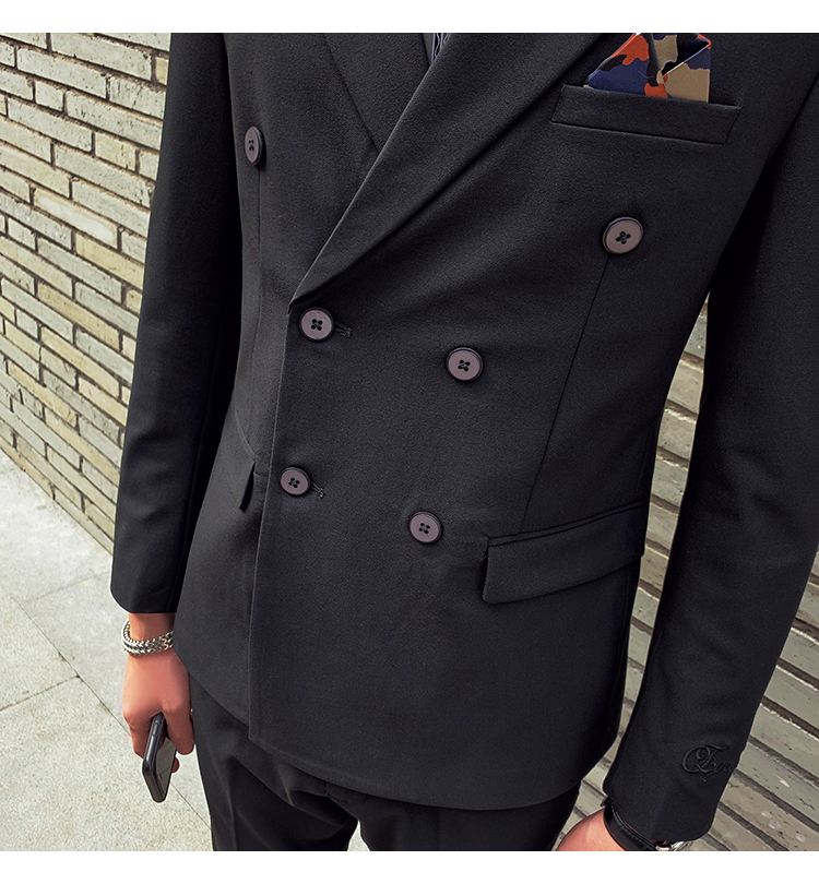 双排扣西服男单西外套刺绣西装a230迁a449xz615p148