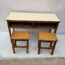Old items 8090 old wooden study desk desk desk student desk double desk old goods