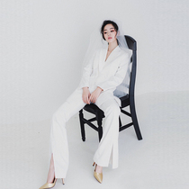 Spring Autumn 2020 New OL Commute Fashion Little Western Suit Jacket Temperamental Bratpants White Suit Two Sets