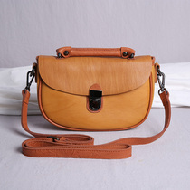 JUUZ LAN retro leather womens bag niche head layer cowhide shoulder shoulder bag literary mini bag saddle bag