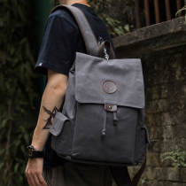 Hong kong I Tgreg retro canvas men's shoulder bag fashion backpack large capacity travel computer bag student schoolbag