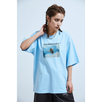 TNQT tourniquet official Tide brand oil painting bee pattern couple women half sleeve round neck loose short sleeve t-shirt