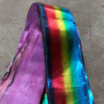 Rainbow Color Snake Leather Leather Leather Leather Material DIY Handmade Wallet Strap Phone Shell Strap Shell Bag Special Snake Skin Leather stock